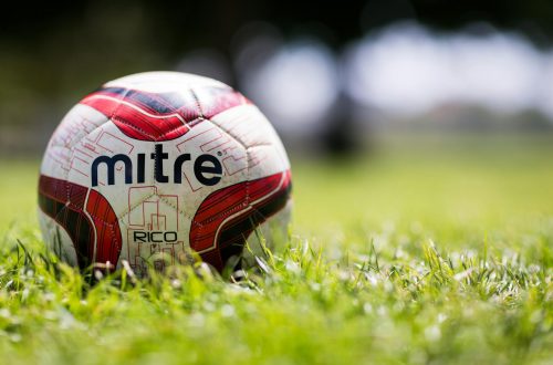 macro photo of mitre ball